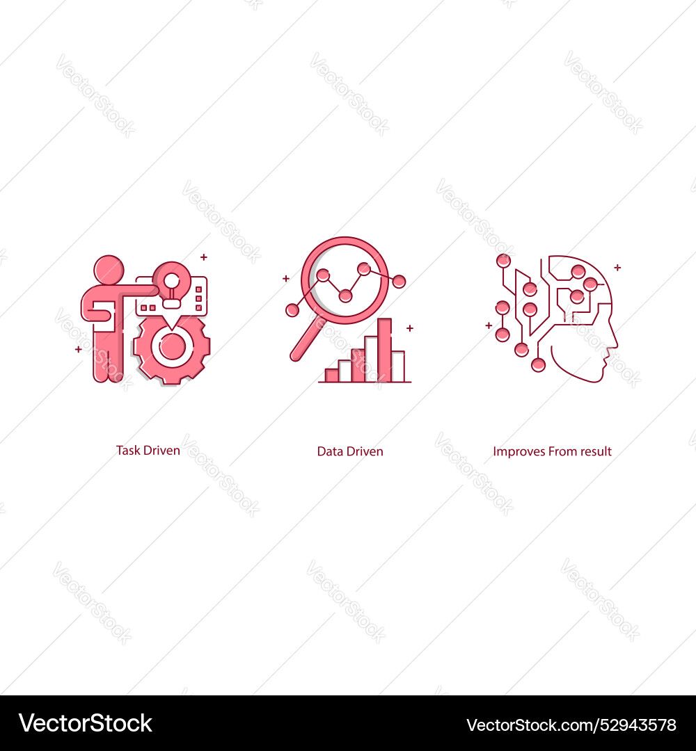 Ai machine learning models icons artificial vector image