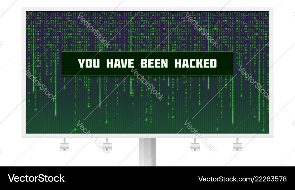 Billboard with binary computer code cyberspace Billboard with binary computer code cyberspace vector image