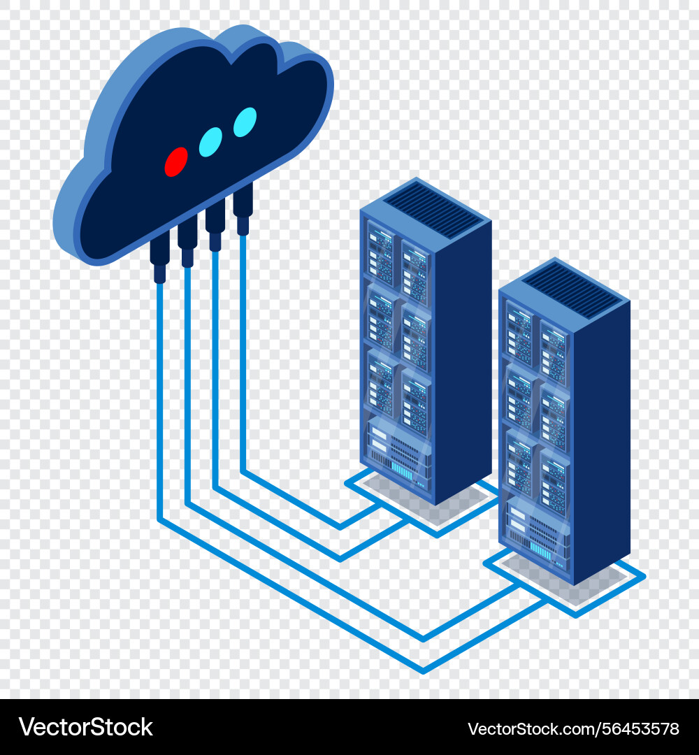 Cloud technology computing concept data center Cloud technology computing concept data center Vector Image