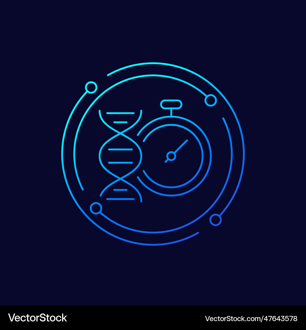 Fast dna test icon genetic testing linear design vector image
