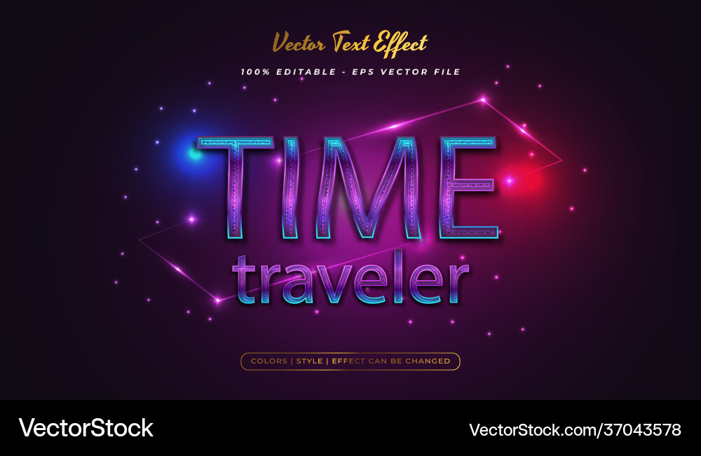 Futuristic text style in colorful gradient effect vector image