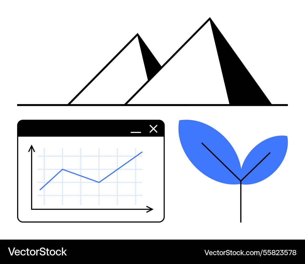 Growth and progress concept with graph pyramids vector image