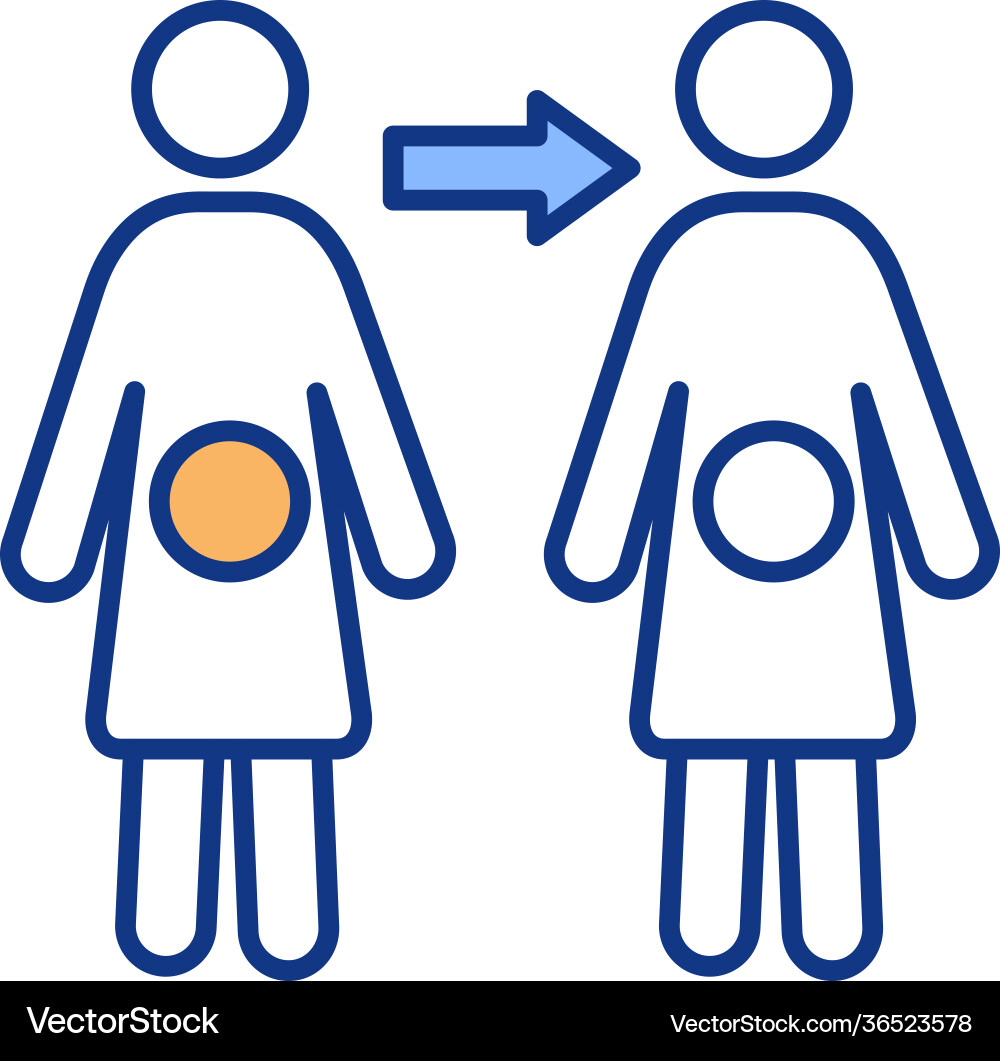 Human fertilization rgb color icon Human fertilization rgb color icon vector image