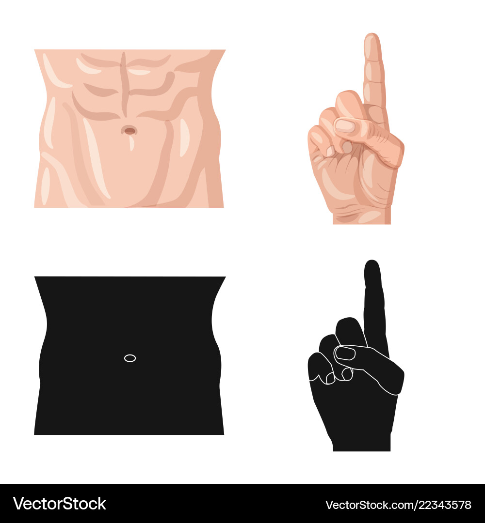Isolated object of human and part sign collection Vector Image