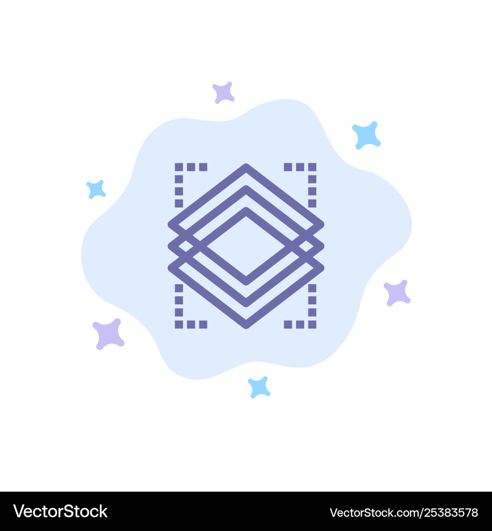 Layers object layer server blue icon on abstract Vector Image