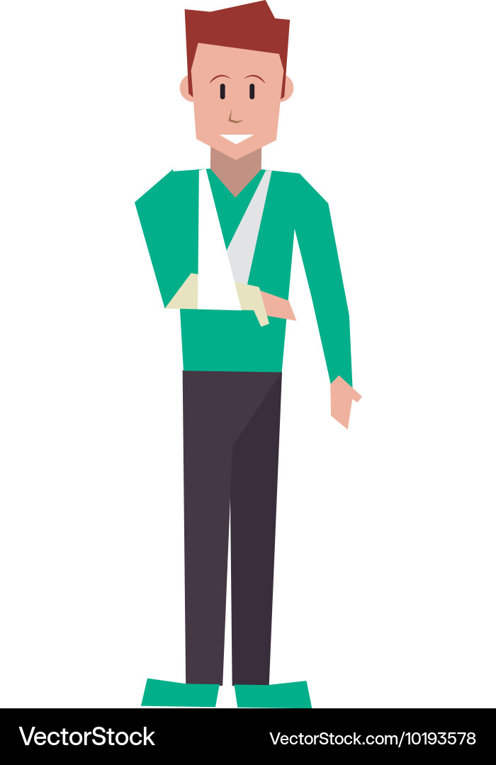 Man with broken arm icon vector image