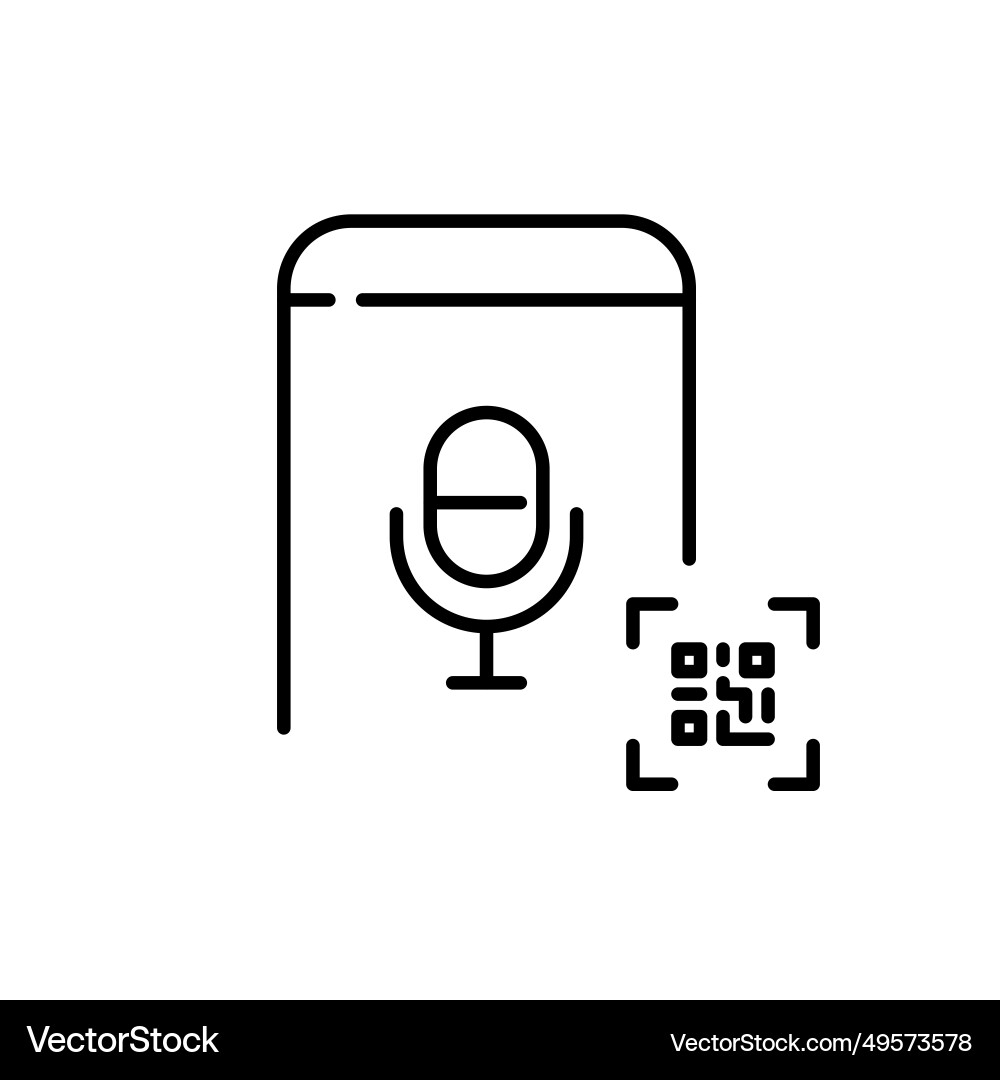 Microphone qr code on smartphone pixel perfect Microphone qr code on smartphone pixel perfect vector image