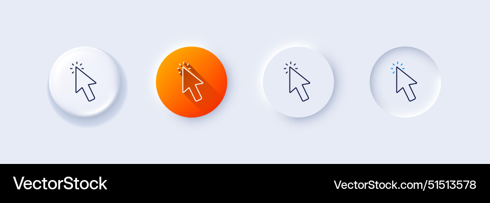 Mouse cursor line icon click action sign Mouse cursor line icon click action sign vector image