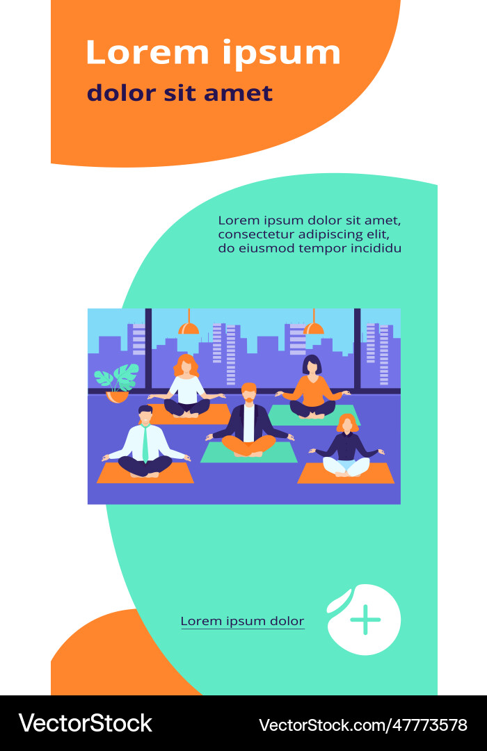 Office people practicing yoga and meditation Office people practicing yoga and meditation vector image