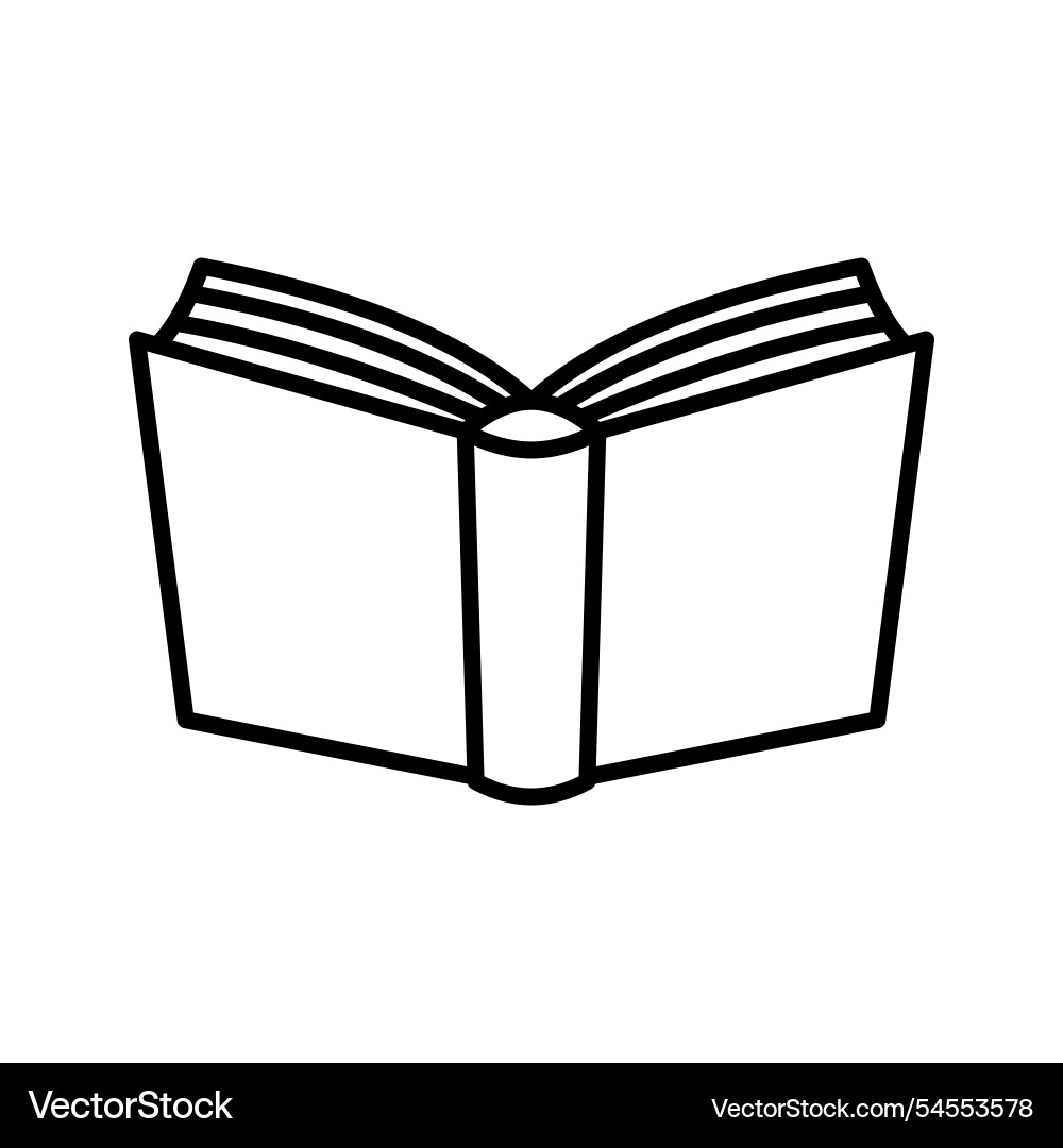 Open book icon notebook on white background Open book icon notebook on white background vector image