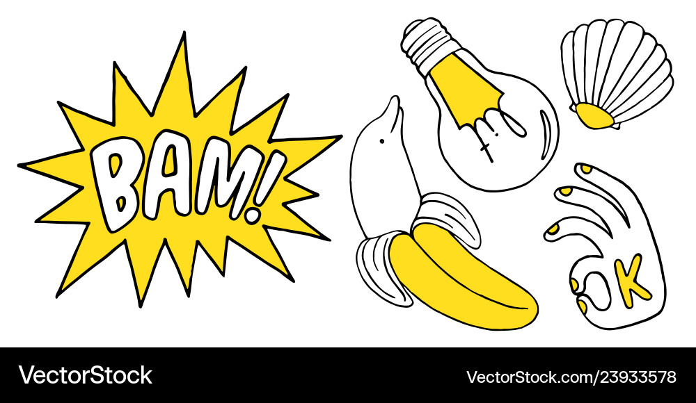 Patch set on white background vector image