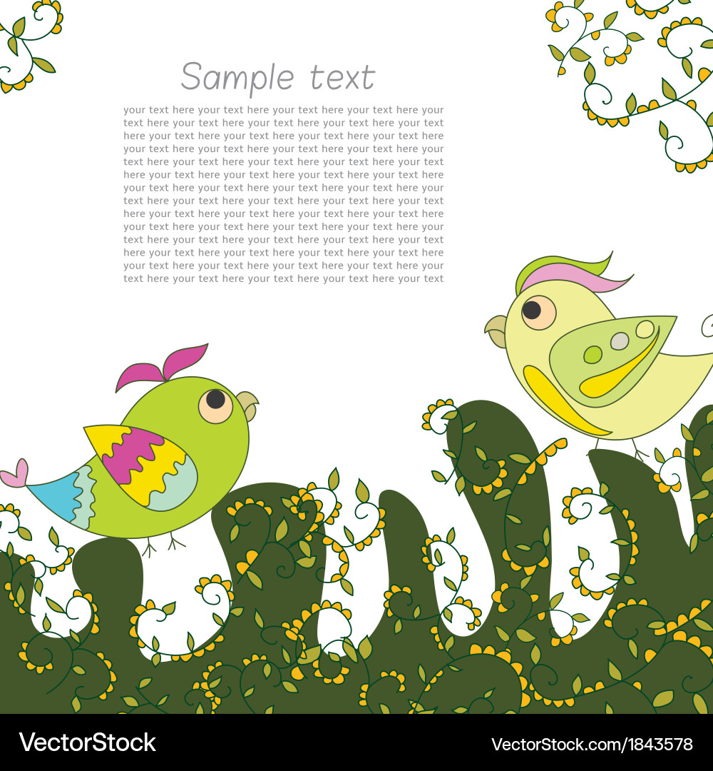 Postcard for text with image parrots Vector Image