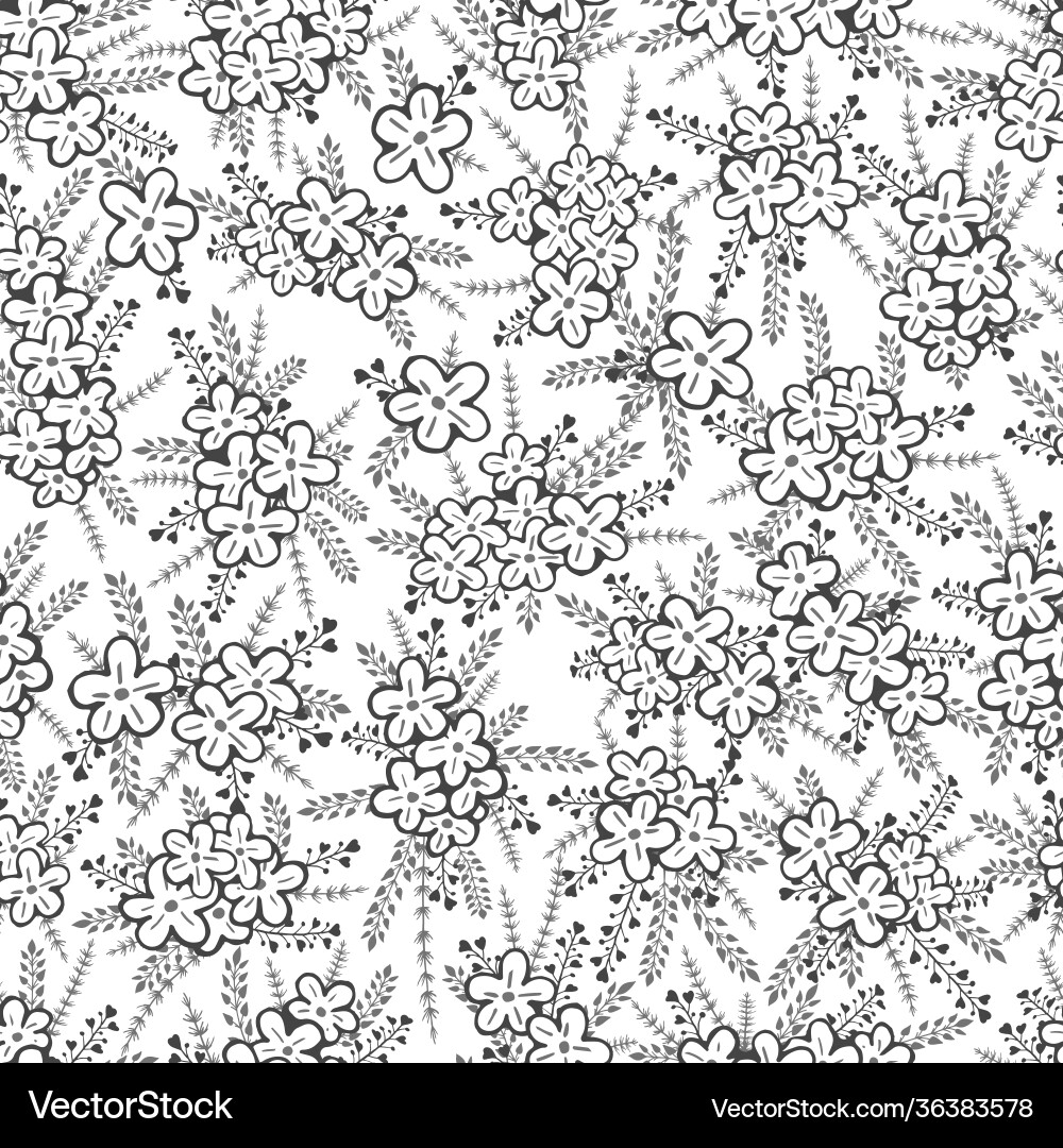 Seamless pattern with hand drawn flowers Seamless pattern with hand drawn flowers vector image