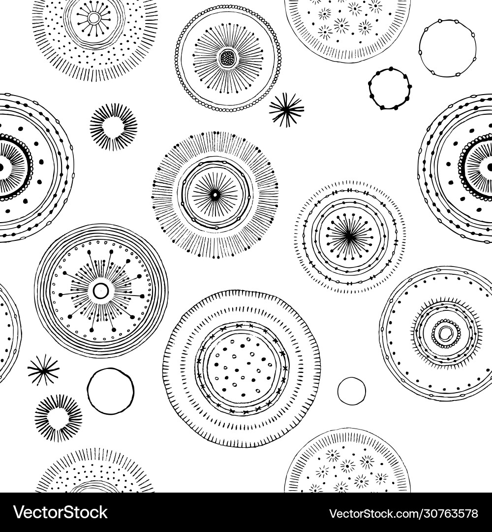 Set drawing round graphic patterns Set drawing round graphic patterns vector image