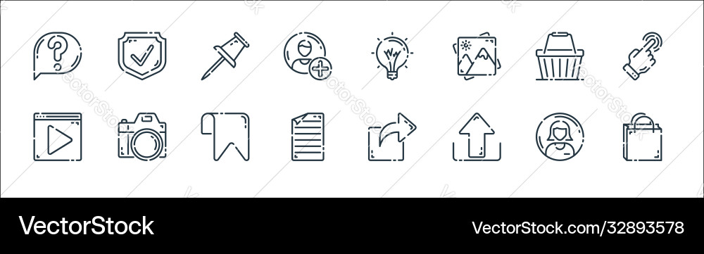 User interface line icons linear set quality User interface line icons linear set quality vector image