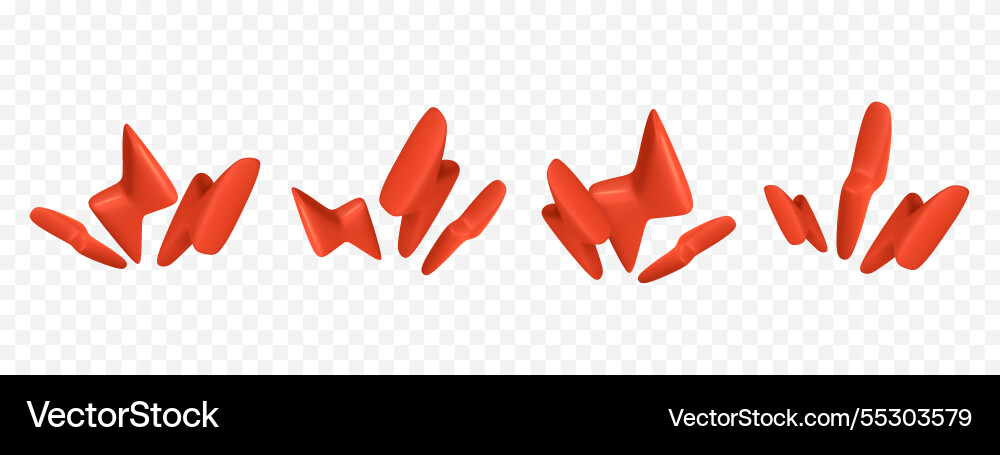 3d set of lightning charger energy danger symbol 3d set of lightning charger energy danger symbol vector image