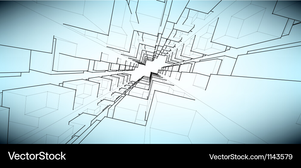 Abstract Blueprint Lines vector image