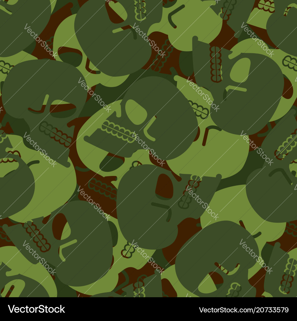 Army Skull Texture - Seamless Pattern vector image