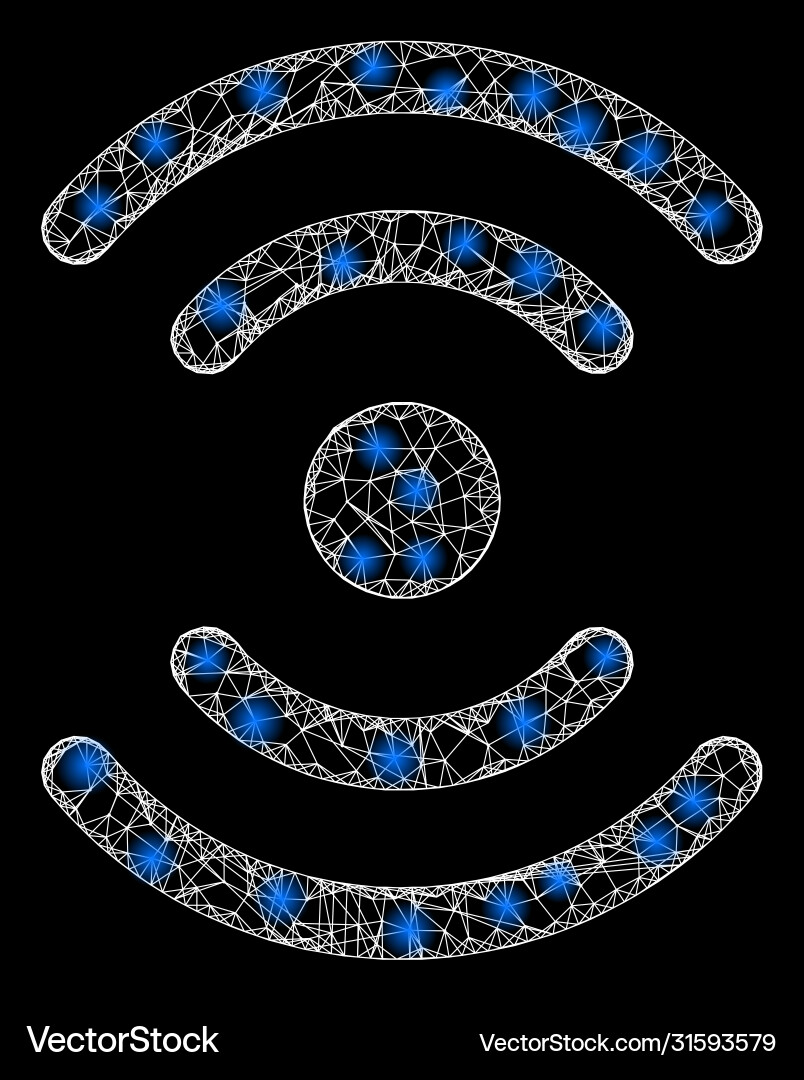 Bright web network radio source with glare spots Bright web network radio source with glare spots vector image