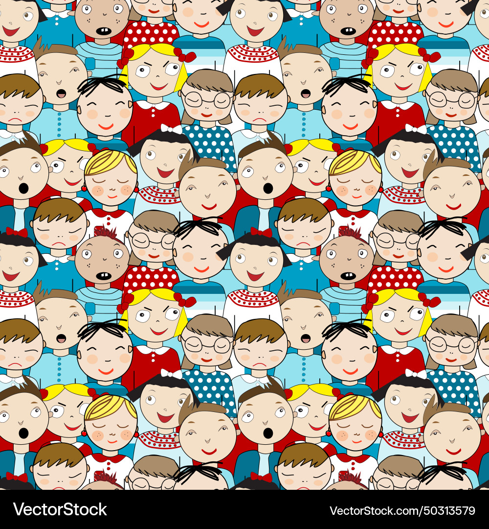 Colorful hand drawn seamless pattern with cute Colorful hand drawn seamless pattern with cute vector image