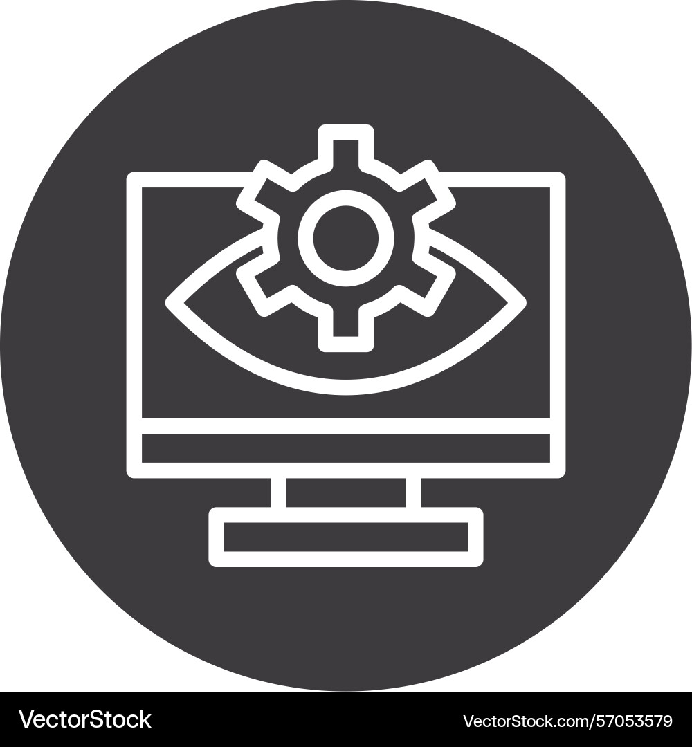 Computer vision line circle style icon design Vector Image