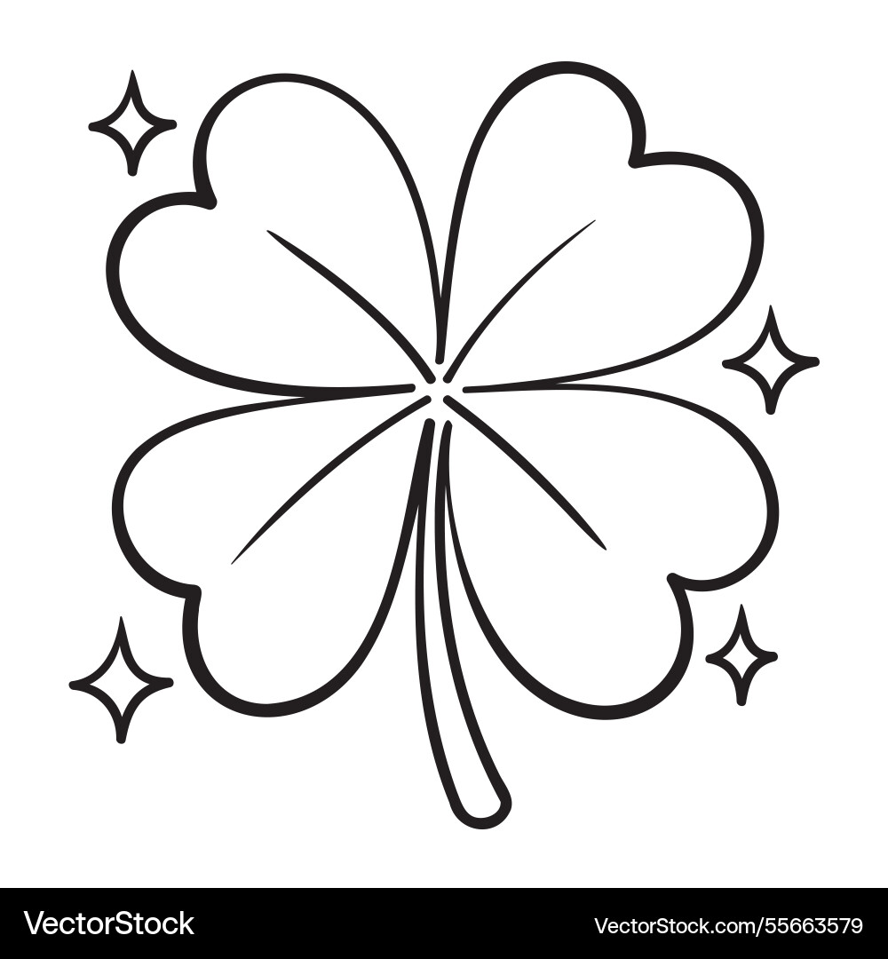 Doodle of a shamrock vierblatt Doodle of a shamrock vierblatt vektorbild