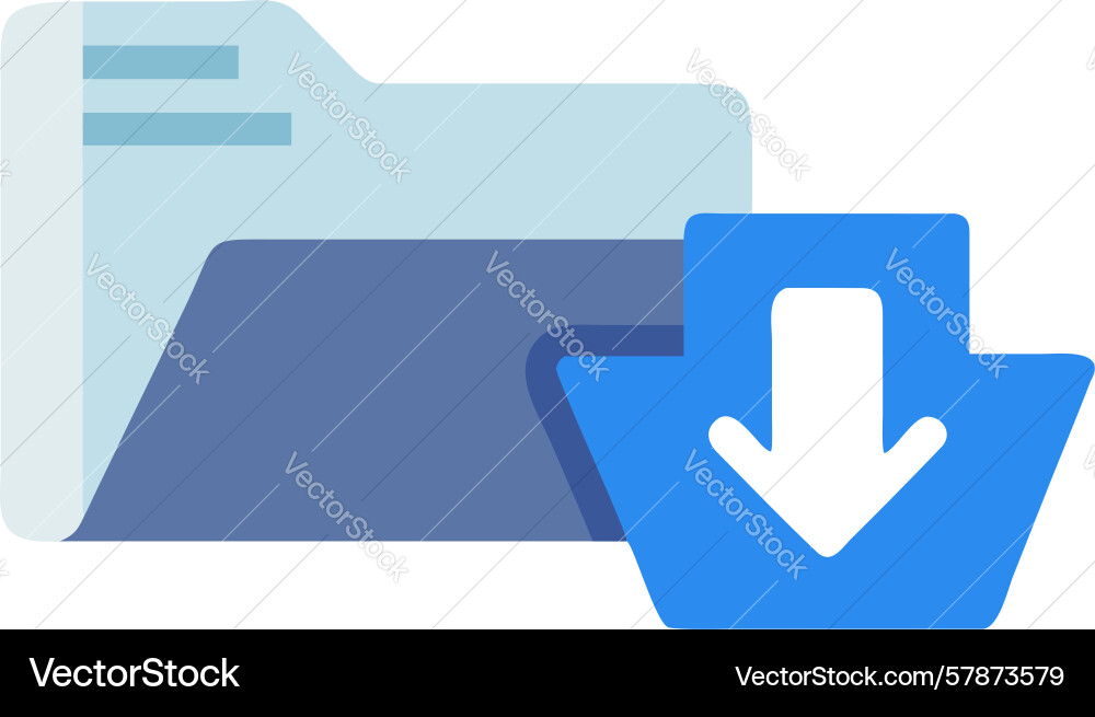 Dynamic folder download icon for direct file vector image
