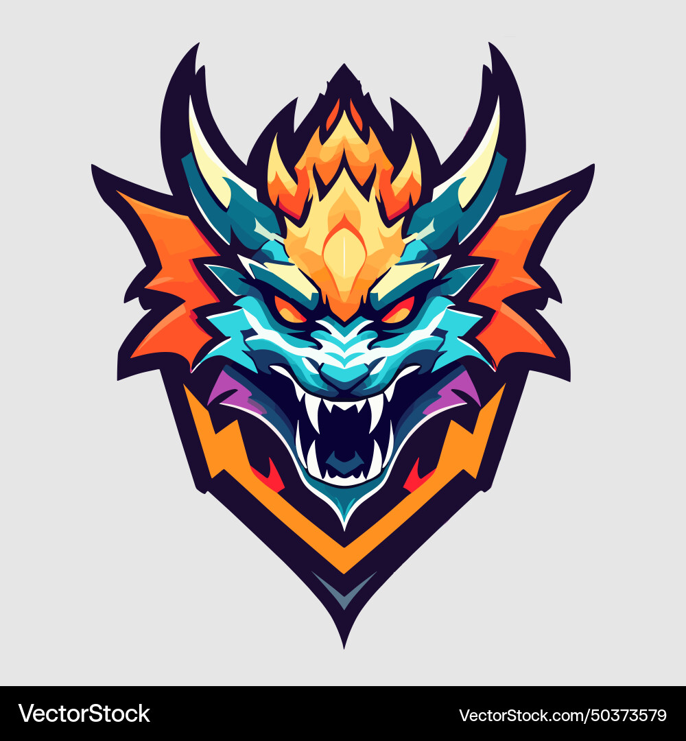 Editable Dragon Head Branding Royalty Free Vector Image