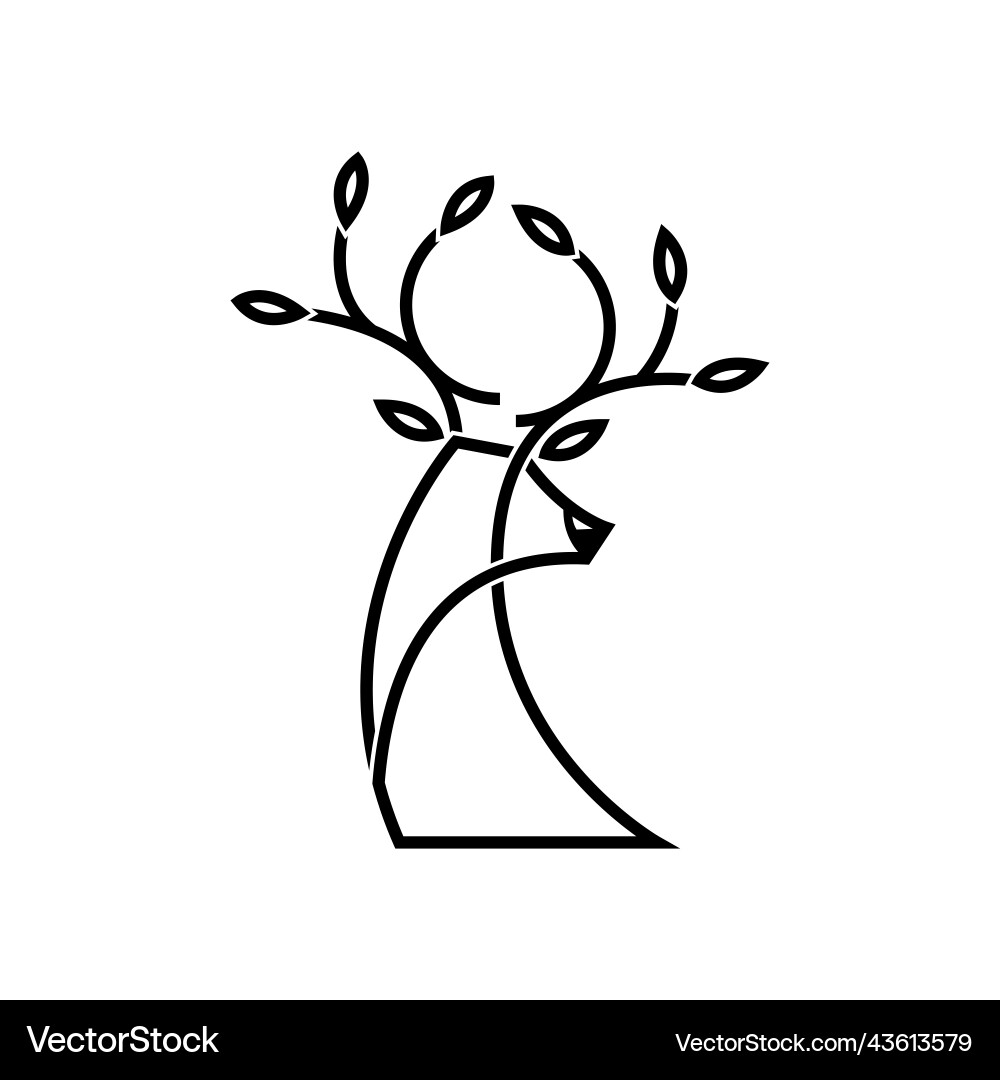 Elegant Deer Leaf Logo vector image