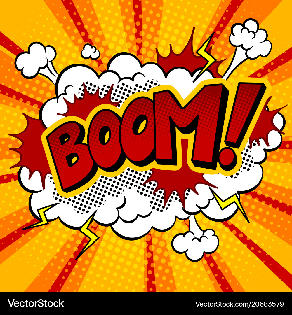 Explosion Pop Art Comic Royalty Free Vector Image