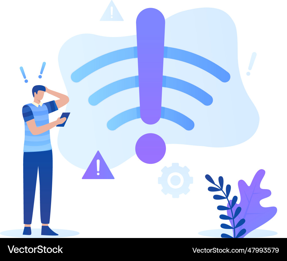 Flat not connected signal wifi concept Flat not connected signal wifi concept vector image