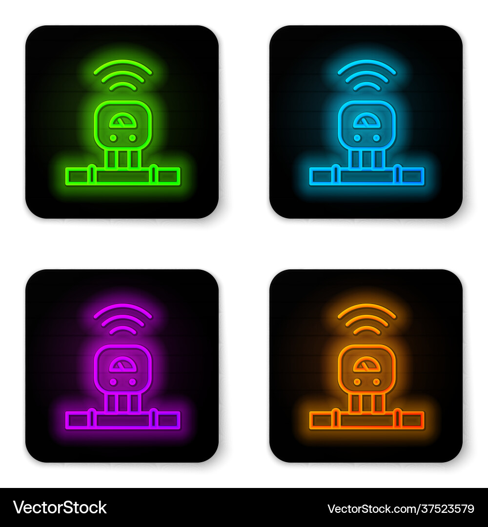 Glowing neon line smart sensor system icon Glowing neon line smart sensor system icon vector image