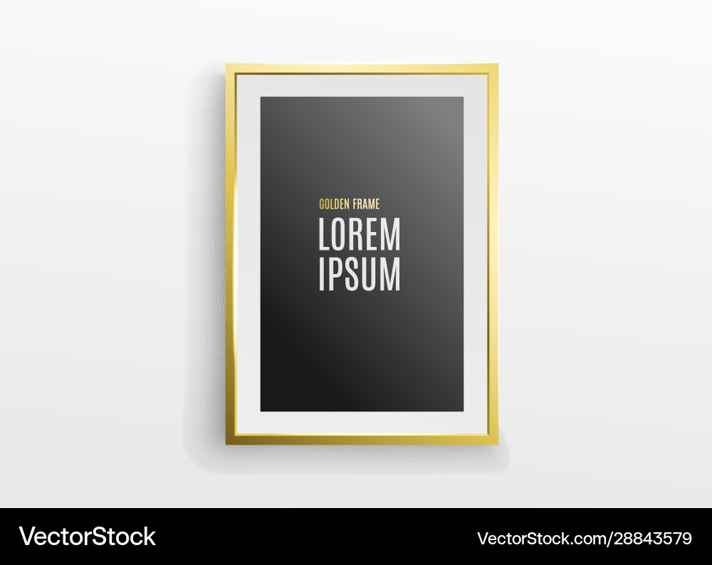 Gold frame for paintings or photographs Gold frame for paintings or photographs vector image
