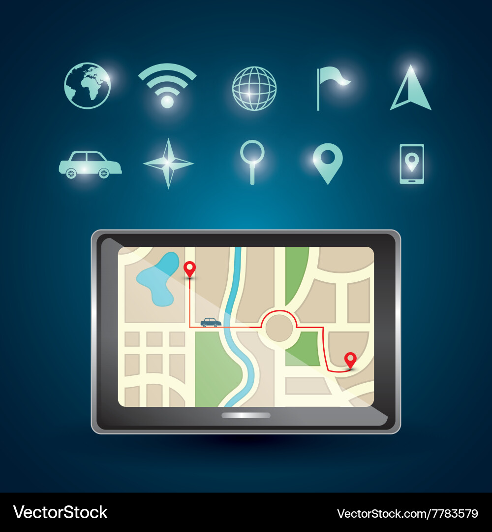 Gps navigation design vector image