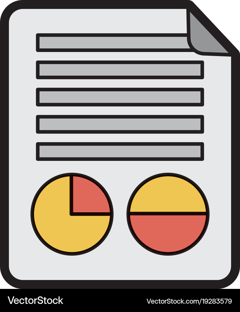 Graph chart on paper icon image vector image