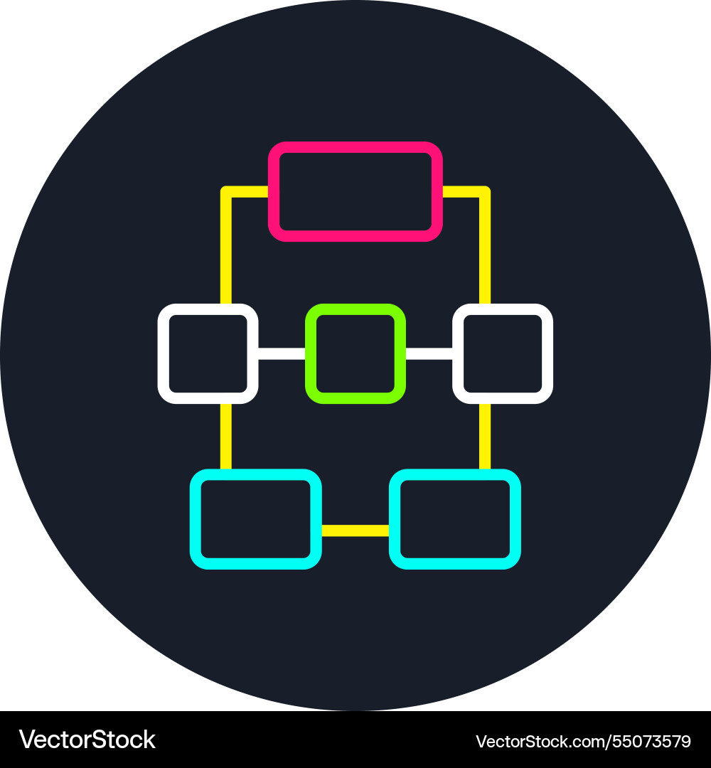 Hierarchy line multi color icon Vector Image
