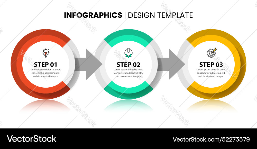 Infographic template 3 circles in a row Infographic template 3 circles in a row vector image