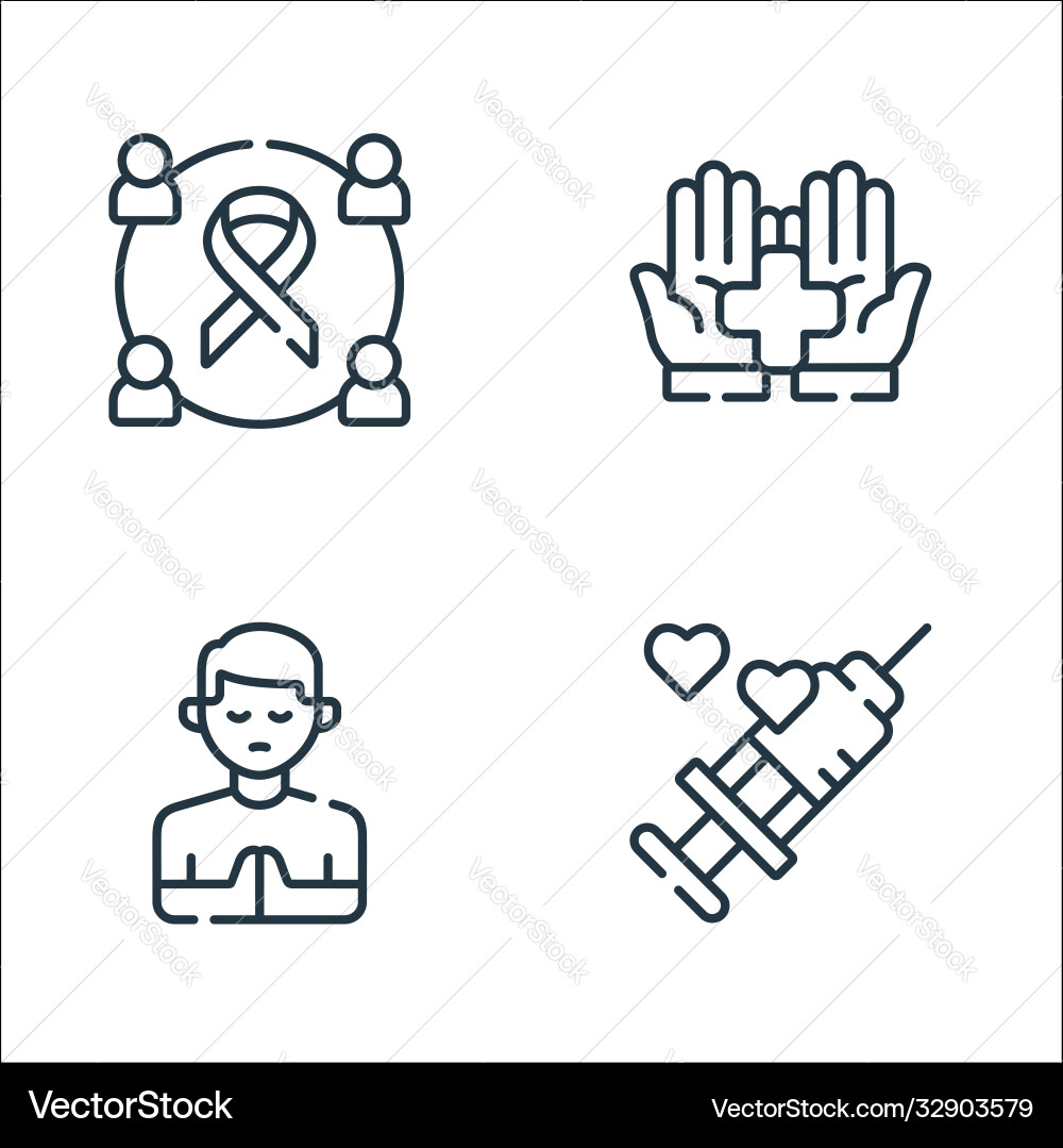 Kindness line icons linear set quality Kindness line icons linear set quality Vector Image