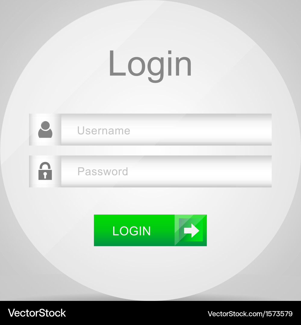 Login Form with Username and Password Fields vector image