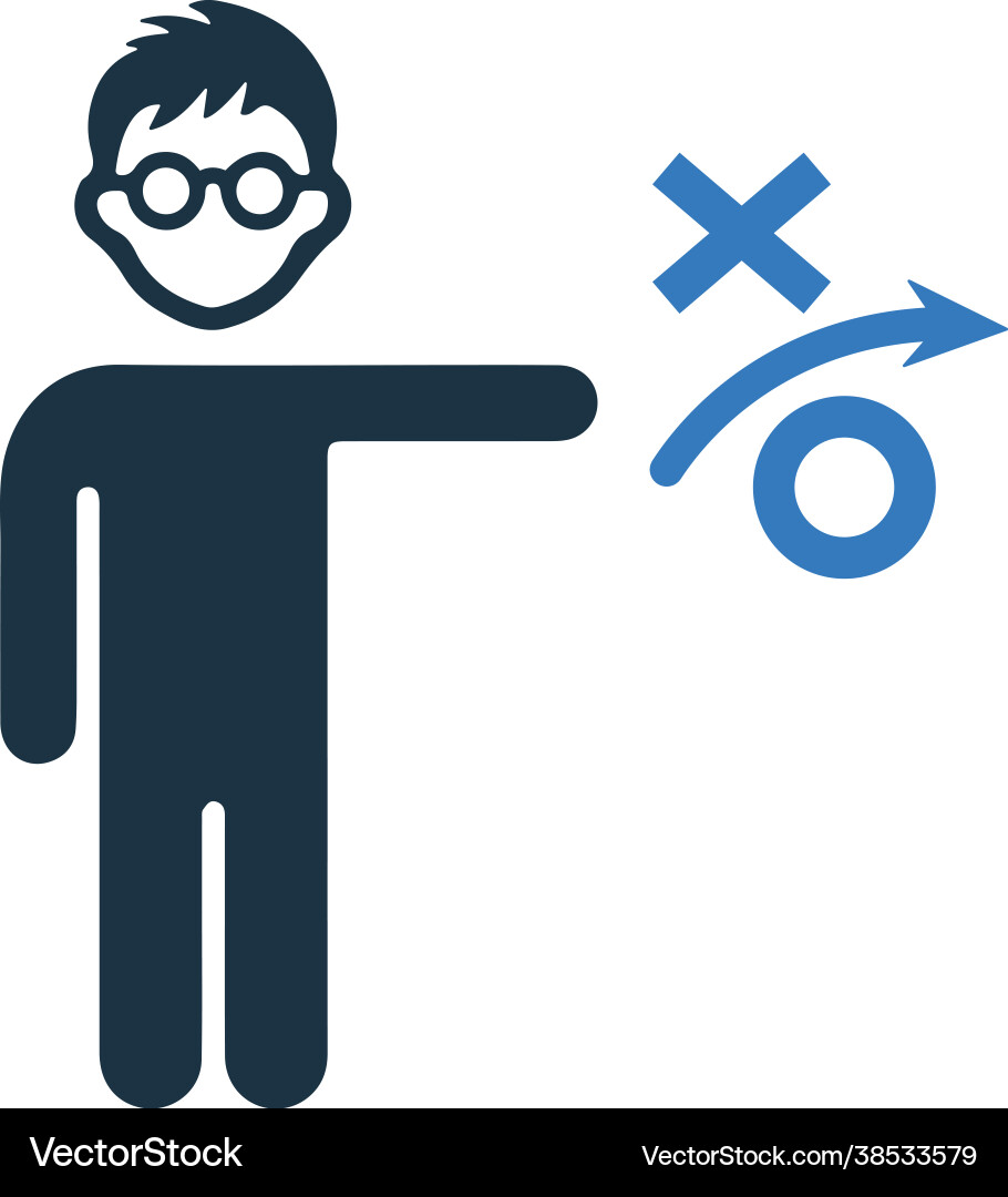 Man calculation solution icon simple editable Vector Image
