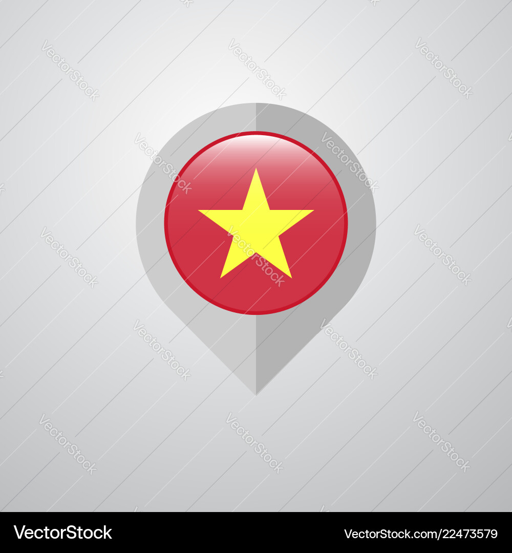 Map navigation pointer with vietnam flag design Vector Image