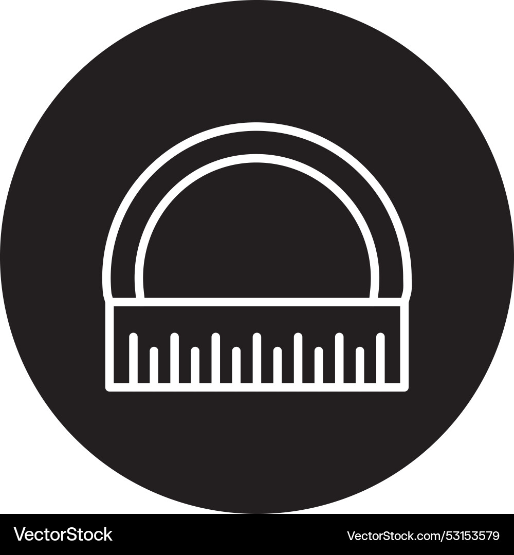 Protactor line inverted icon Vector Image