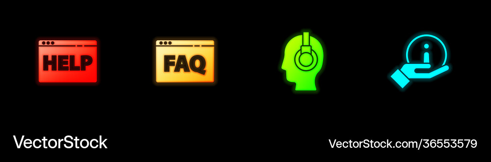 Set browser help faq support operator in touch Vector Image