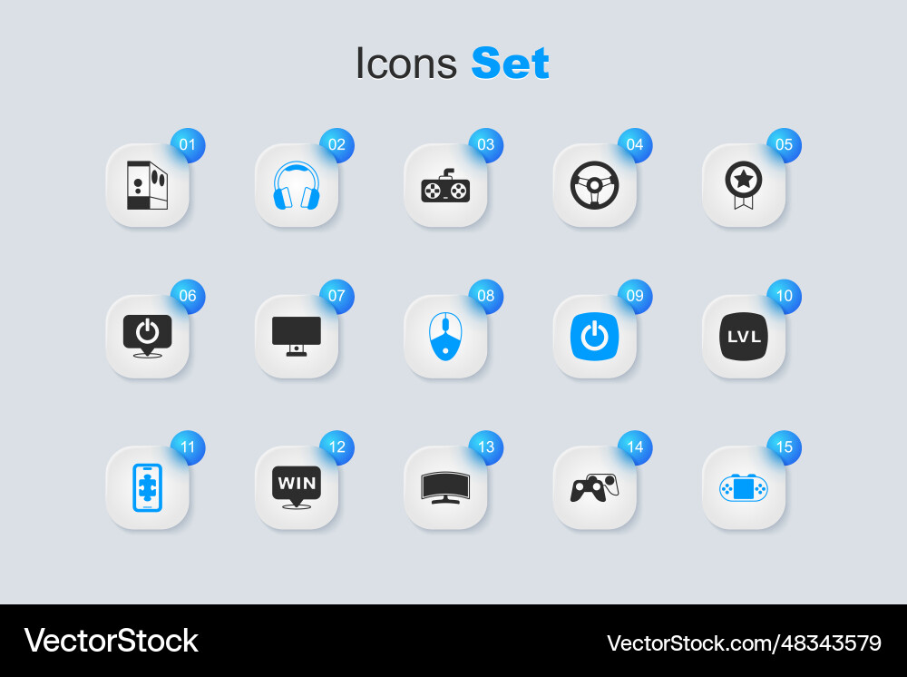 Set game controller or joystick computer monitor Set game controller or joystick computer monitor vector image