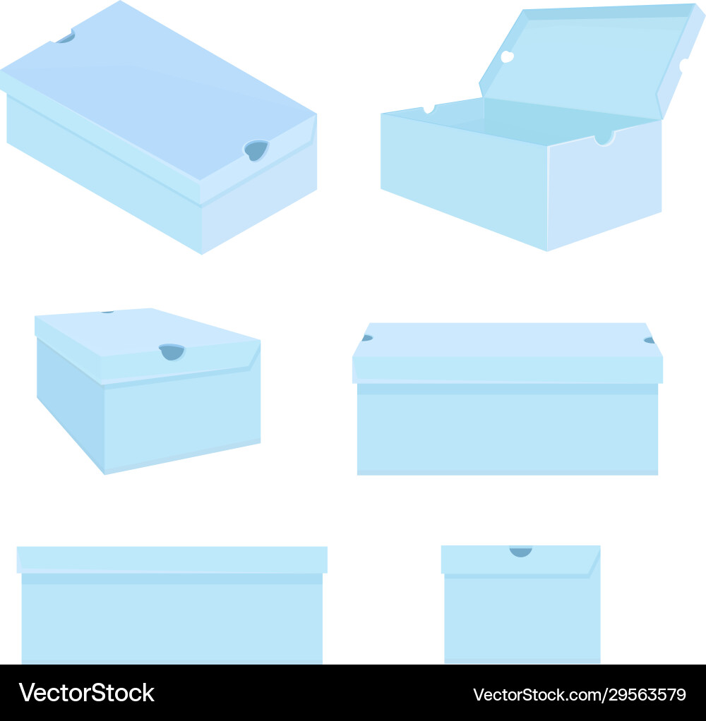 Set shoe boxes different views variations Vector Image