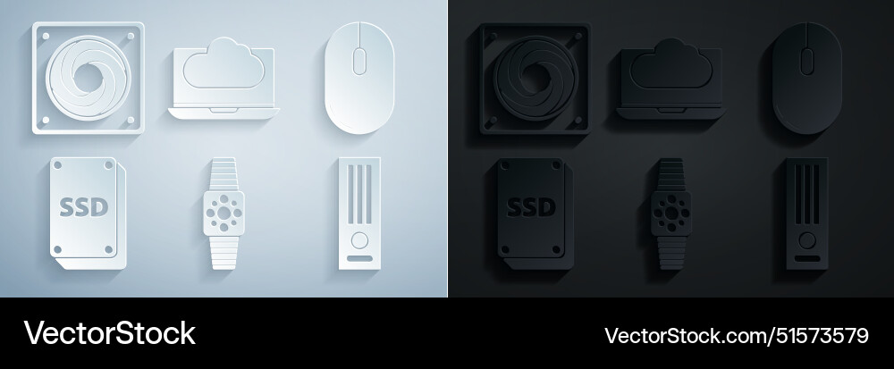 Set smartwatch computer mouse ssd card video game Set smartwatch computer mouse ssd card video game vector image