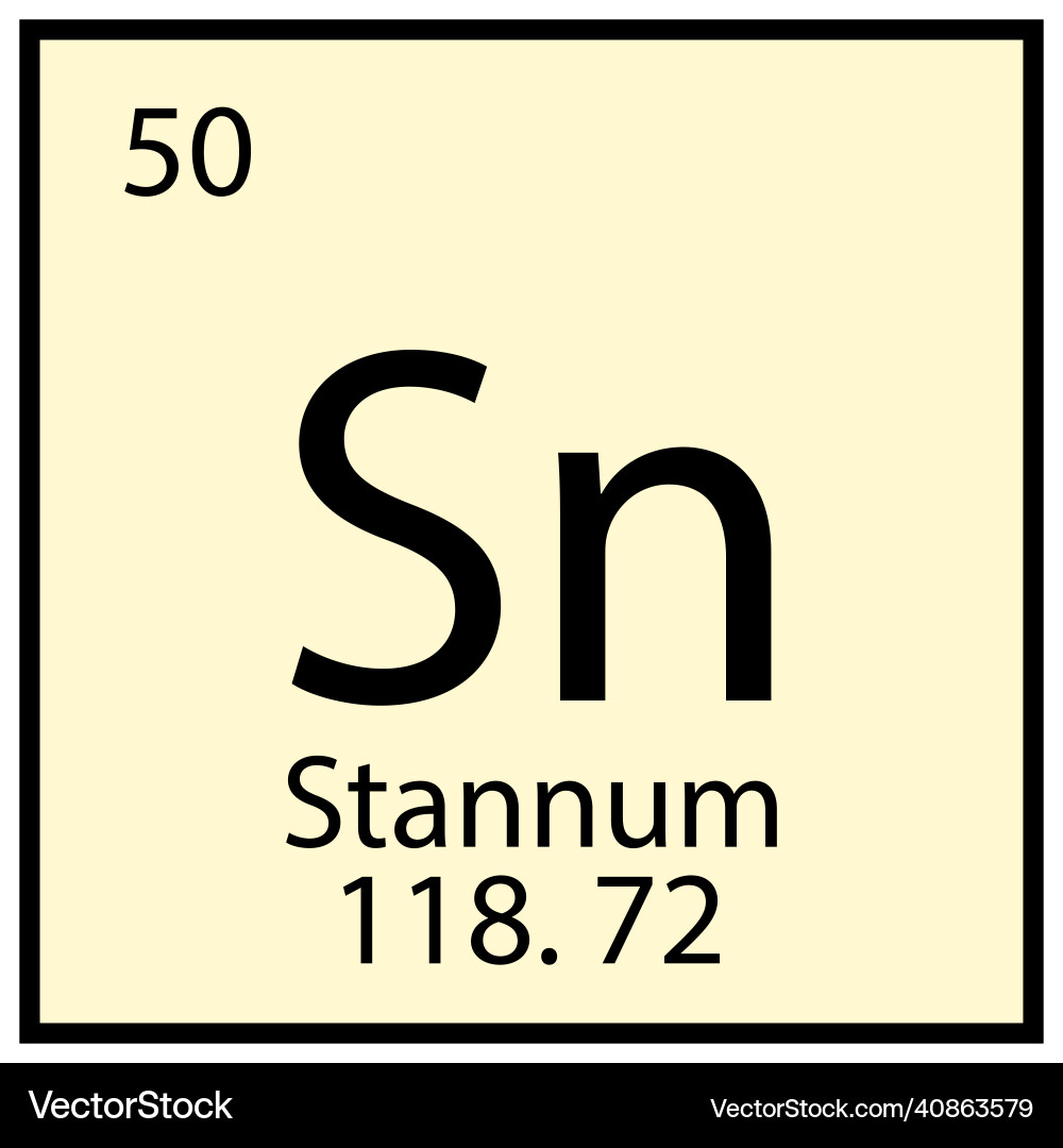 Stannum chemical element mendeleev symbol table Stannum chemical element mendeleev symbol table vector image