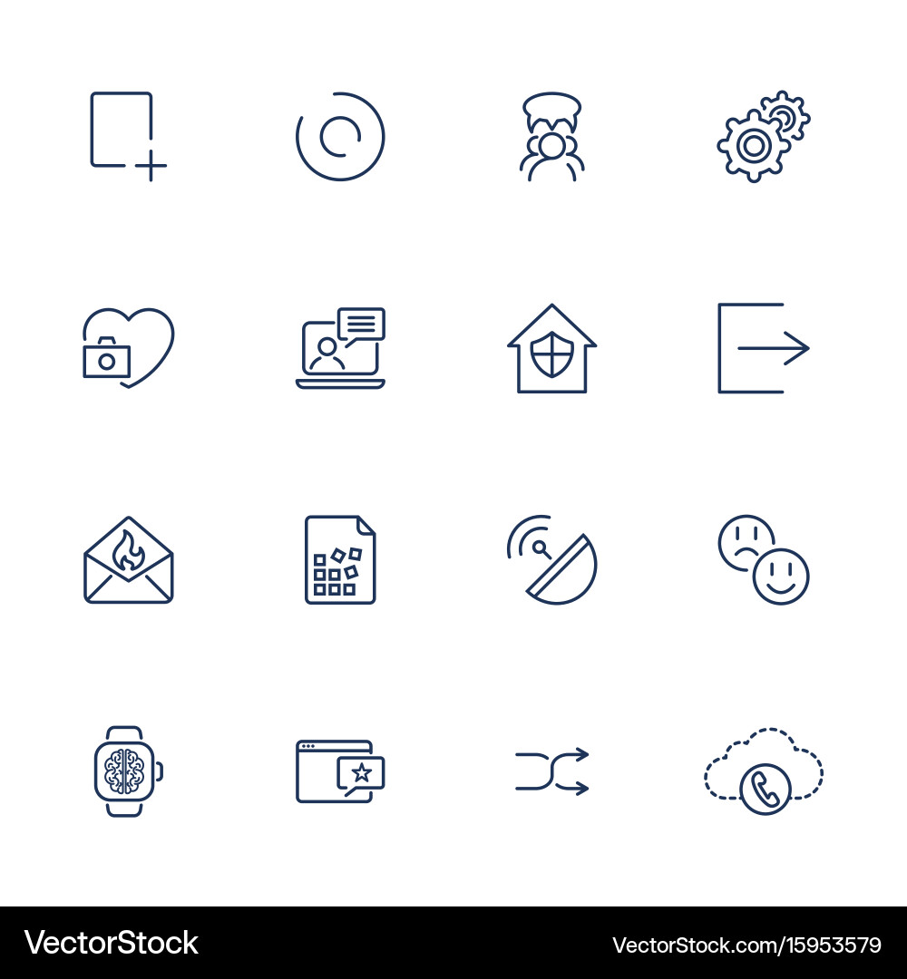 Thin line icon set icons for web apps programs vector image