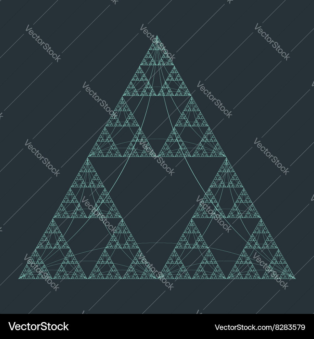 Triangle geometry fractal structure background vector image