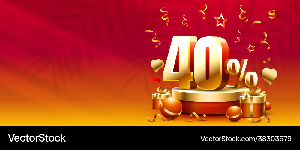 Up to 40 off sale banner promotion flyer gift Up to 40 off sale banner promotion flyer gift vector image